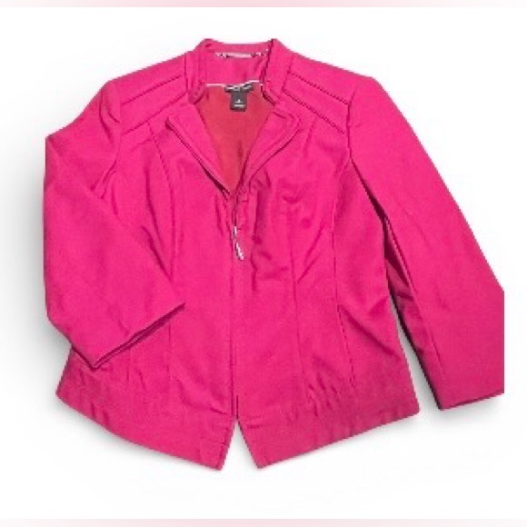 Whithe black Jackets & Blazers - Vibrant Pink elegant Women's Blazer size 2 /p 56% cotton
